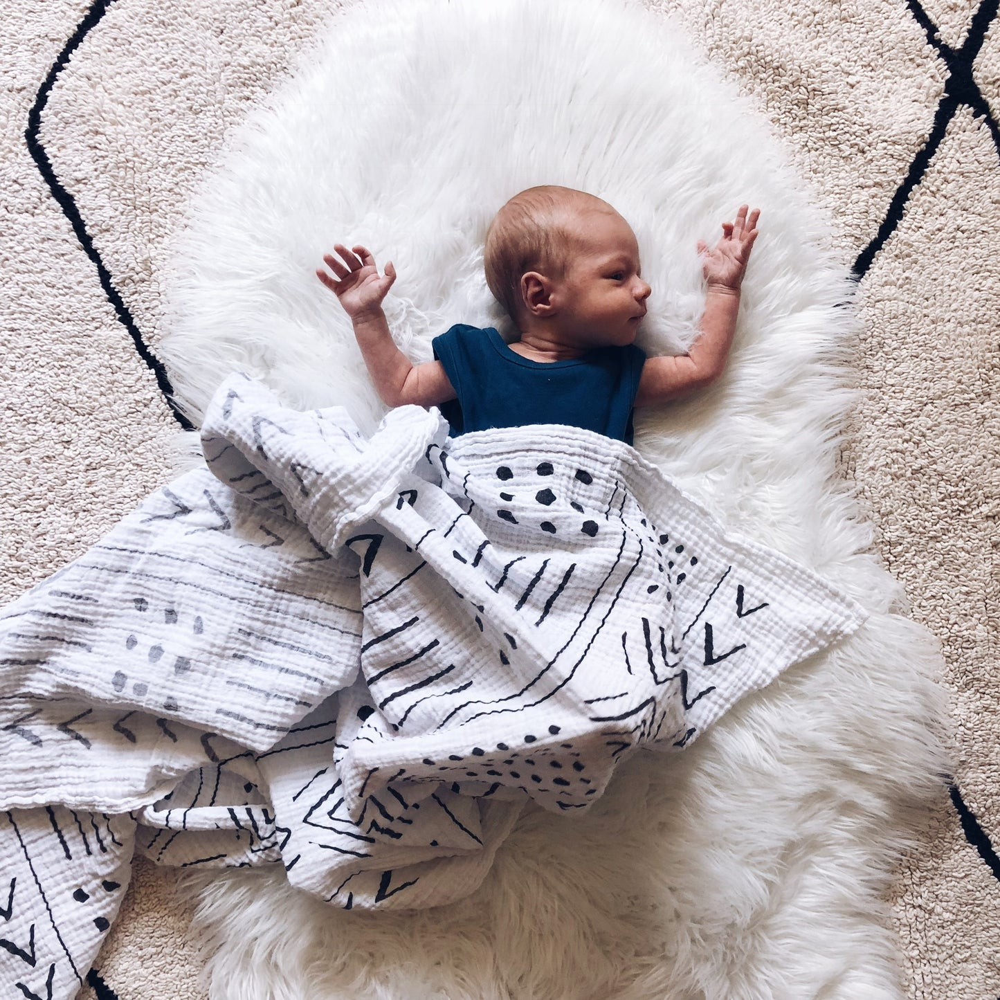 Mud Cloth Organic Swaddle | GOTS Certified Organic Cotton Muslin