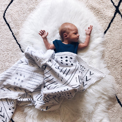 Mud Cloth Organic Swaddle | GOTS Certified Organic Cotton Muslin