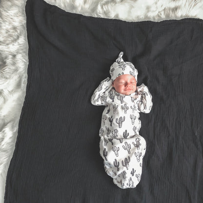Organic Knot Hat + Gown Set | GOTS Certified Organic Cotton | Signature Prints
