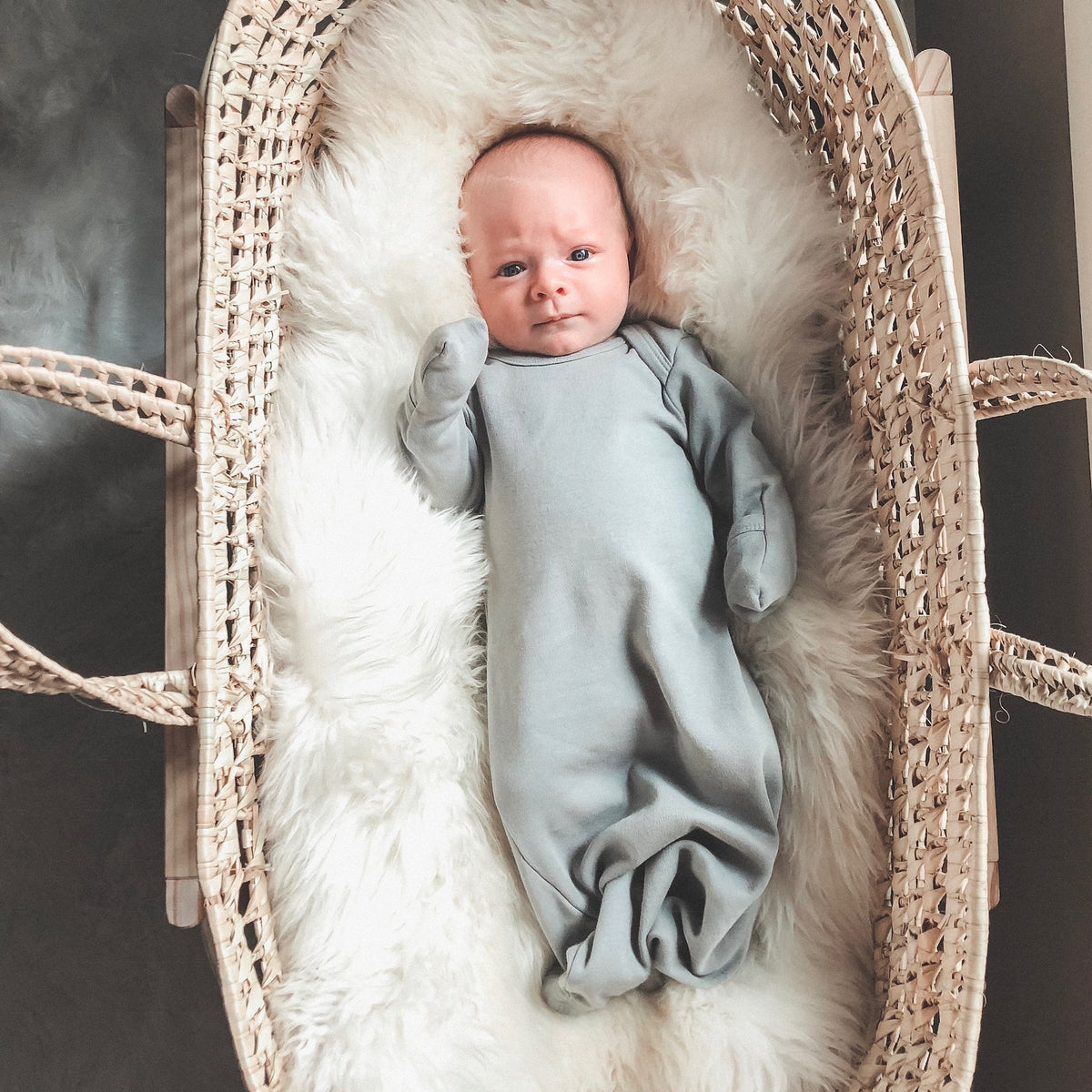 Organic Knot Hat + Gown Set | GOTS Certified Organic Cotton | Solid Colors