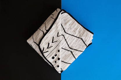 Mud Cloth + Moroccan Reversible Organic Muslin Quilt | GOTS Certified Organic Cotton Muslin