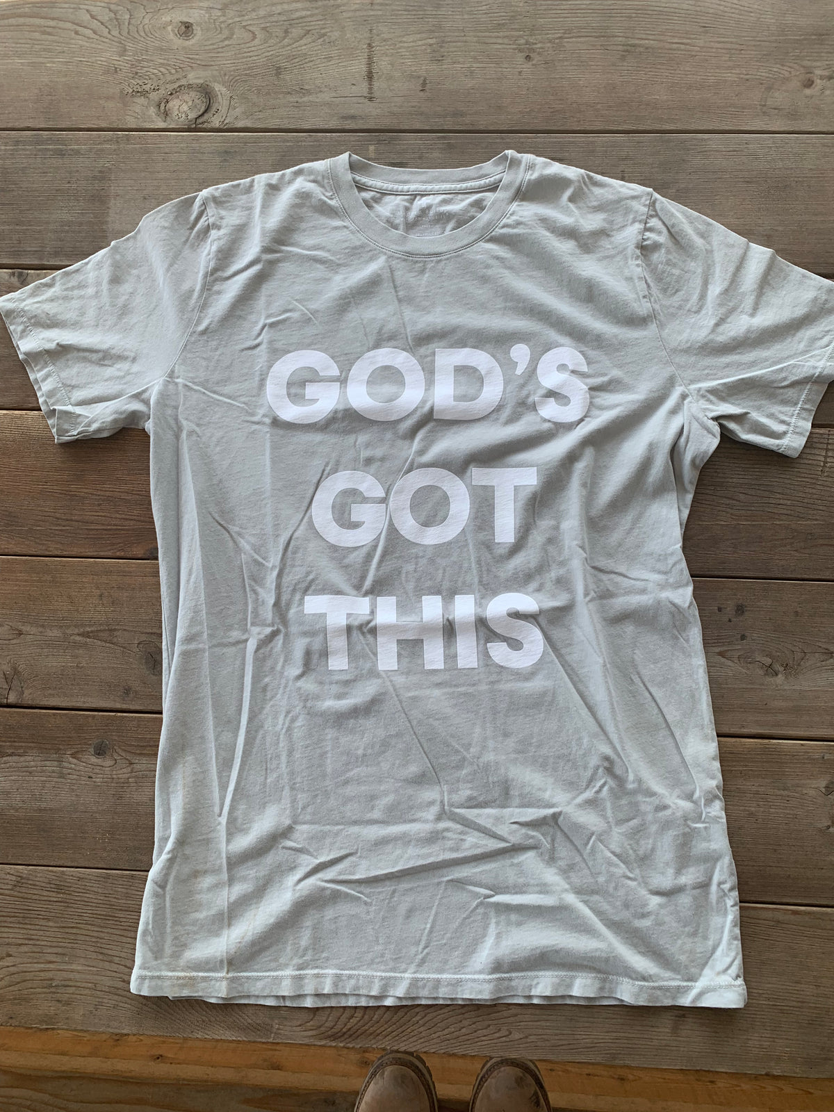 *IMPERFECT* God's Got this Unisex Crewneck Tee -  Light Gray