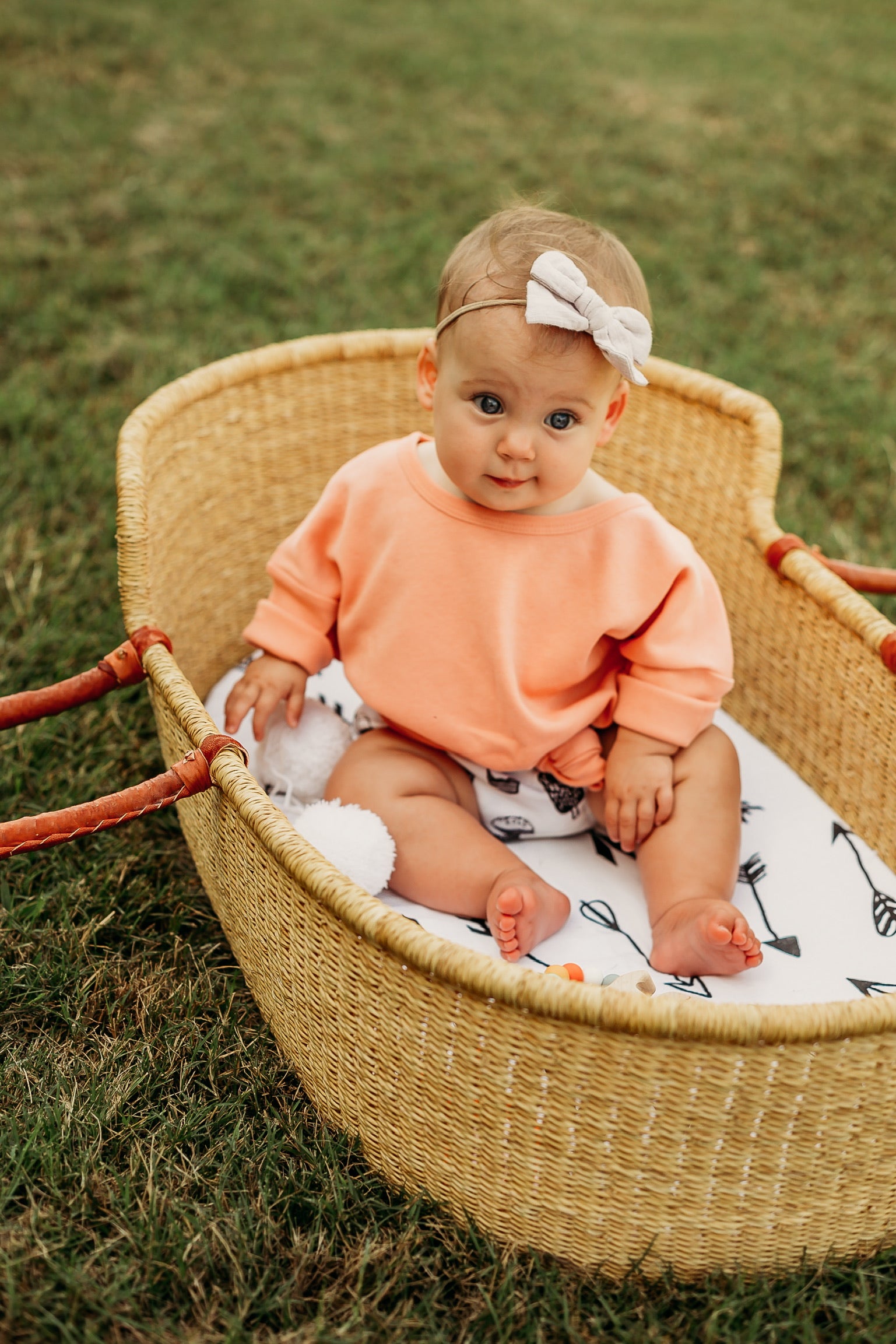 Arrows Bassinet + Small Changing Pad Sheet | GOTS Certified Organic Cotton Muslin