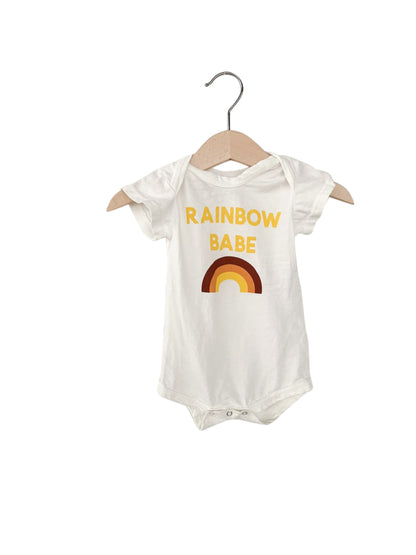 Rainbow Babe Organic Short Sleeve Bodysuit | GOTS Certified Organic Cotton