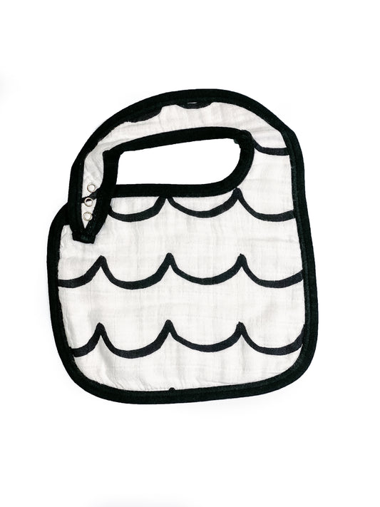 Waves organic muslin bib by Modern Burlap