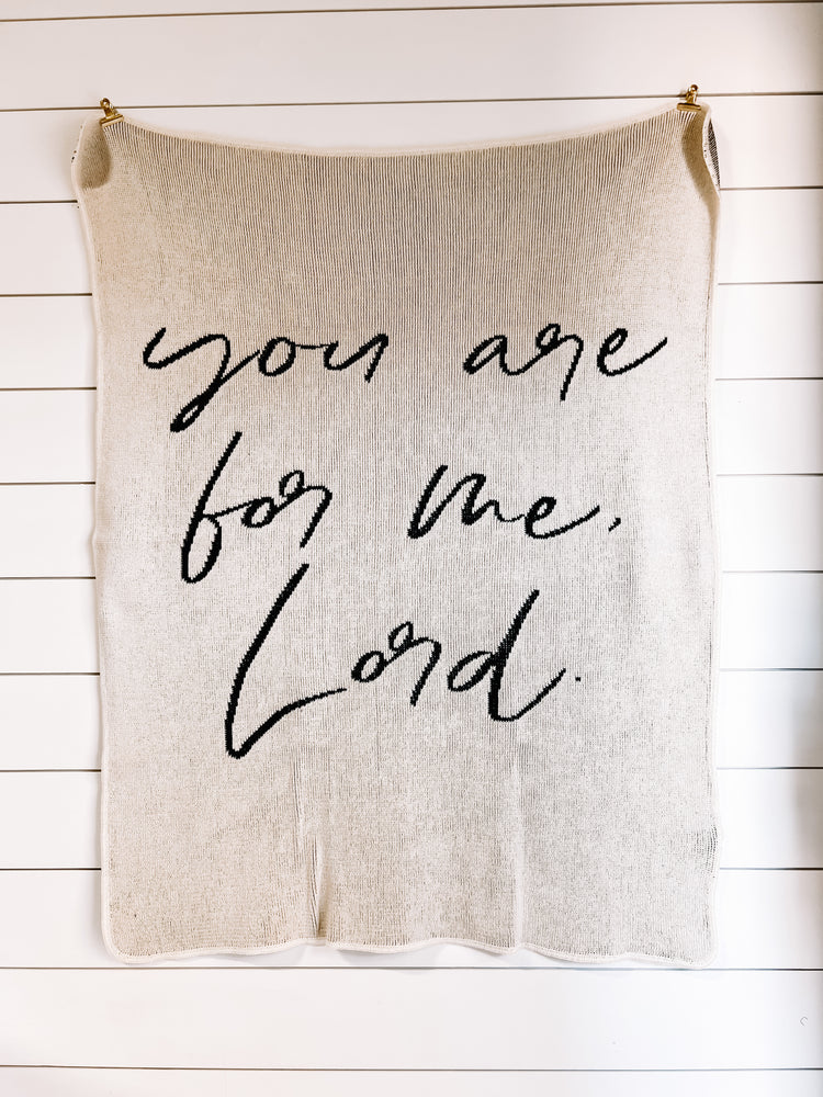 Made in the USA | Recycled Cotton Blend You are for me, Lord Throw Blanket | Natural