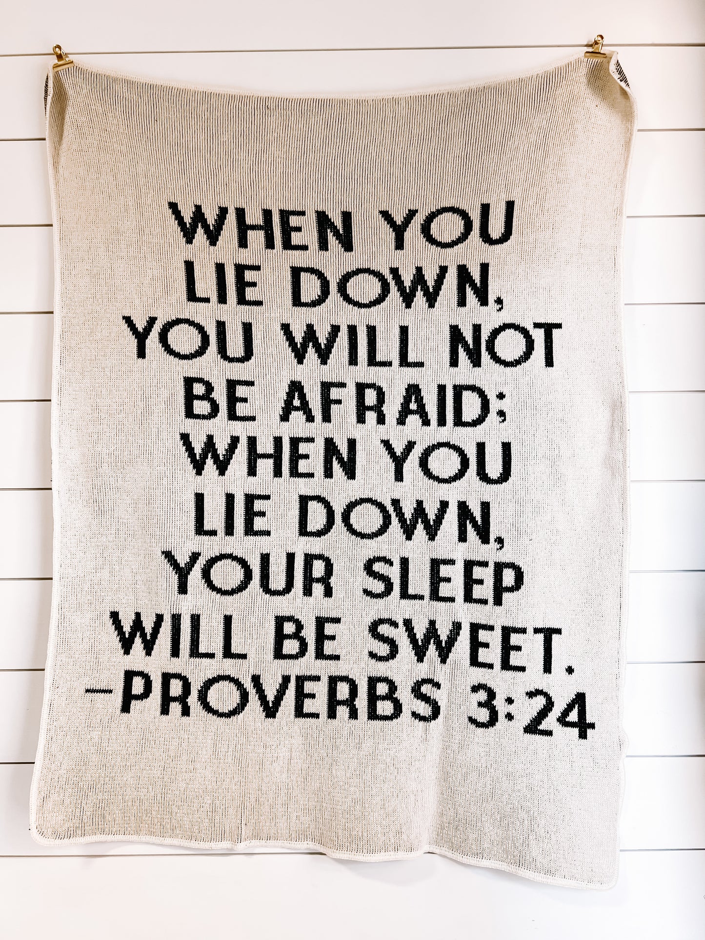 Proverbs 3:24 Recycled Cotton Throw Blanket | Made in USA