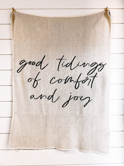 Good Tidings of Comfort and Joy Recycled Cotton Throw | Made in USA
