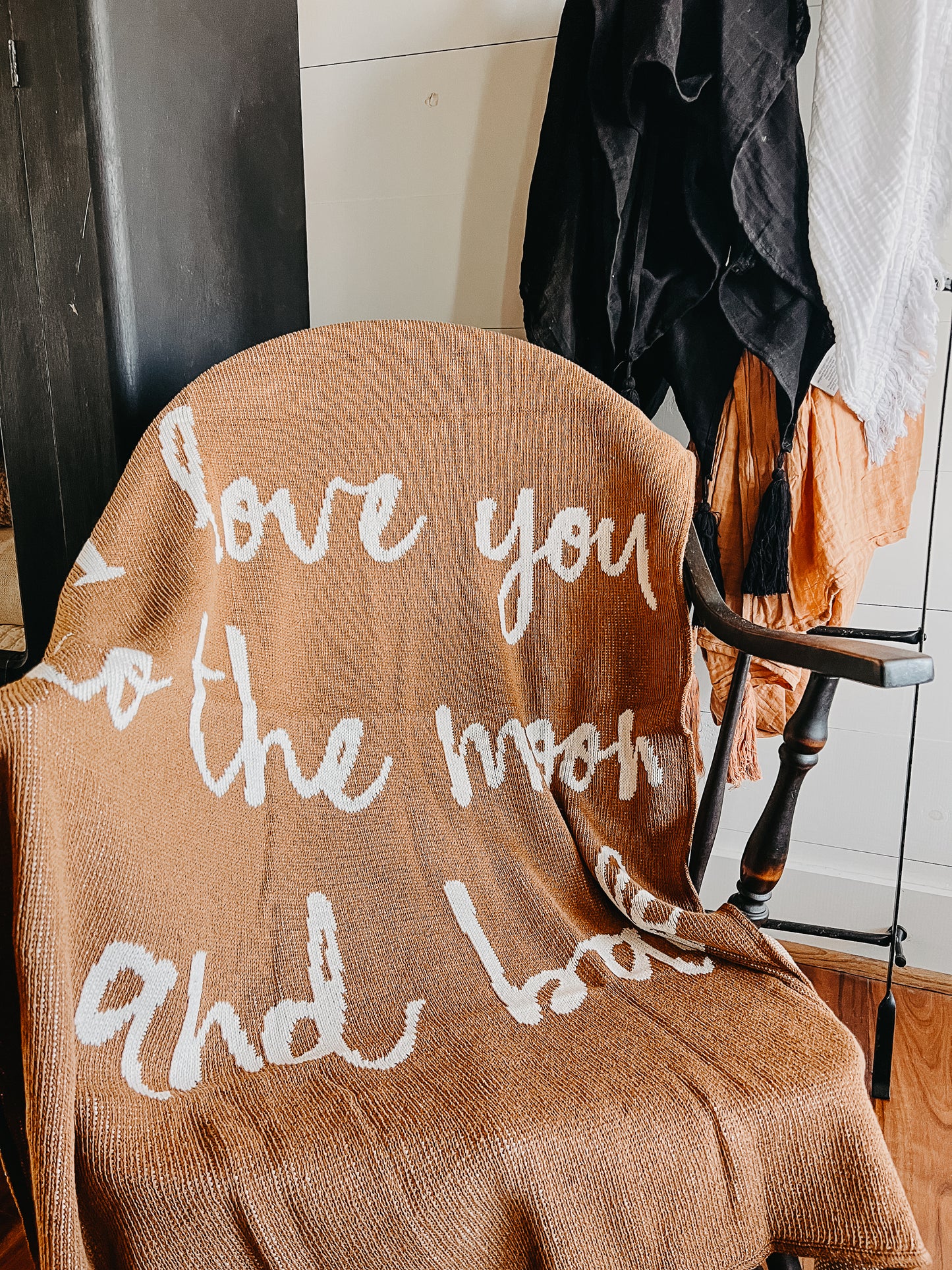 Love You to the Moon and Back Recycled Cotton Throw | Made in USA
