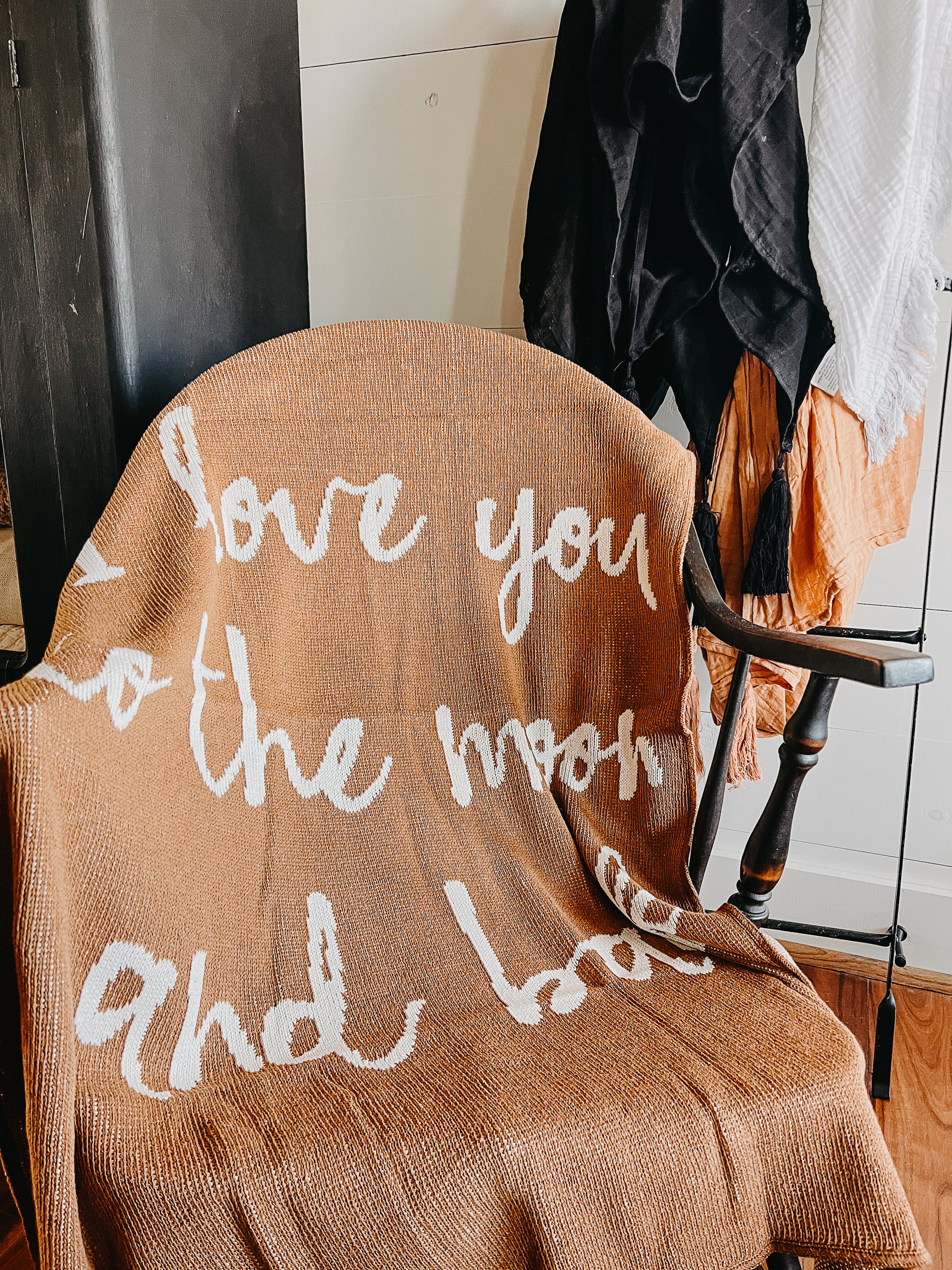 Love You to the Moon and Back Recycled Cotton Throw | Made in USA