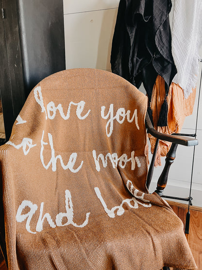 Love You to the Moon and Back Recycled Cotton Throw | Made in USA