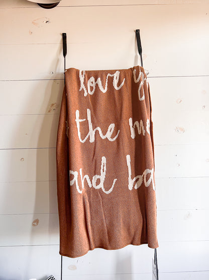 Love You to the Moon and Back Recycled Cotton Throw | Made in USA
