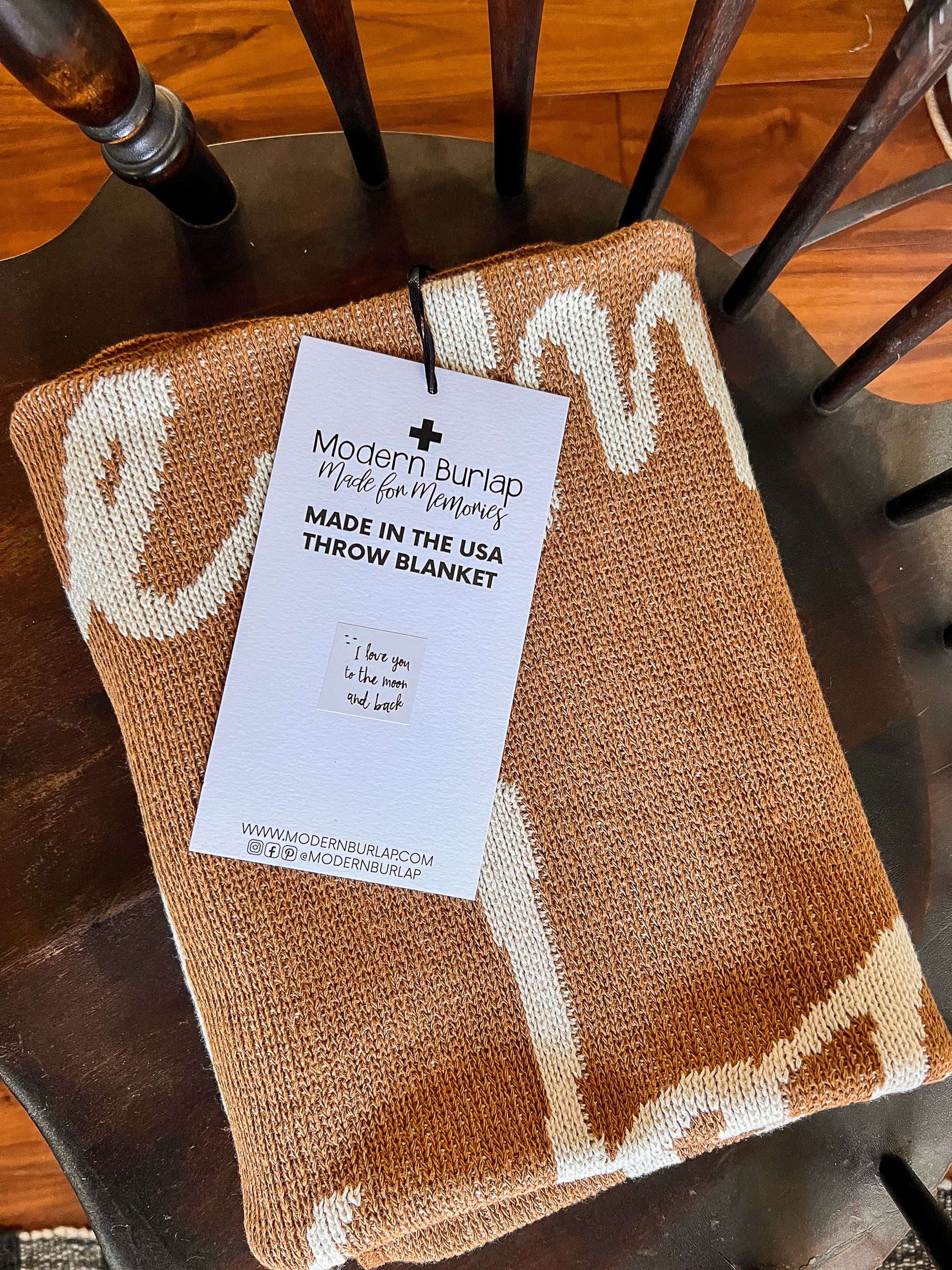 Love You to the Moon and Back Recycled Cotton Throw | Made in USA