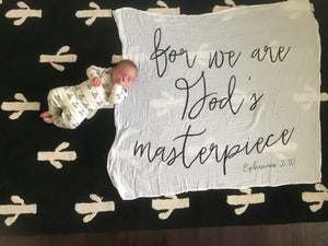 
                  
                    Load image into Gallery viewer, Organic Swaddle + Wall Art - Ephesians 2:10
                  
                