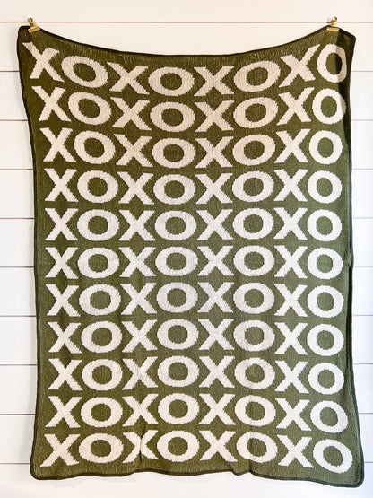 Modern Burlap XO recycled cotton blanket