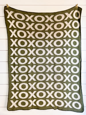 
                  
                    Load image into Gallery viewer, Made in the USA | Recycled Cotton Blend  XO Throw Blanket | NEW DESIGN
                  
                