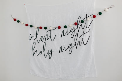 Silent Night Holy Night Scripture Swaddle | GOTS Certified Organic Cotton Muslin