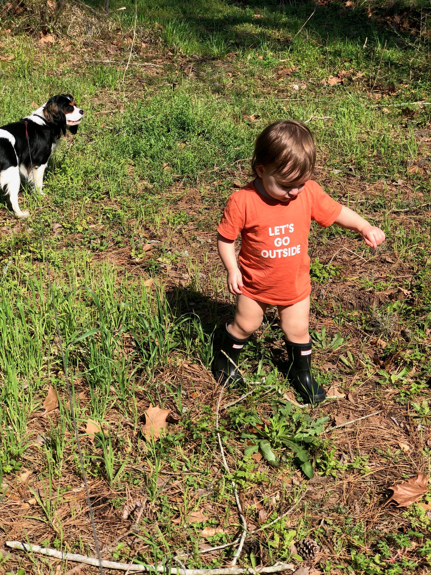Let's go outside Kid's Crewneck Tee