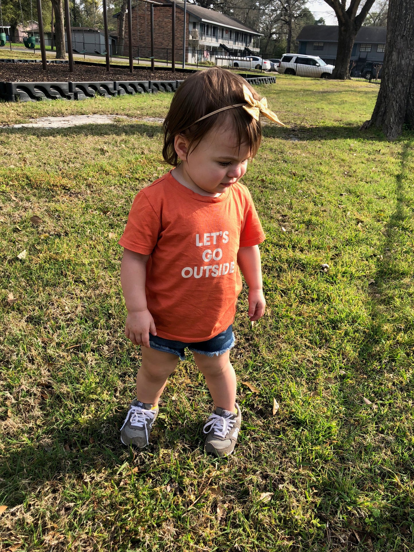 Let's go outside Kid's Crewneck Tee