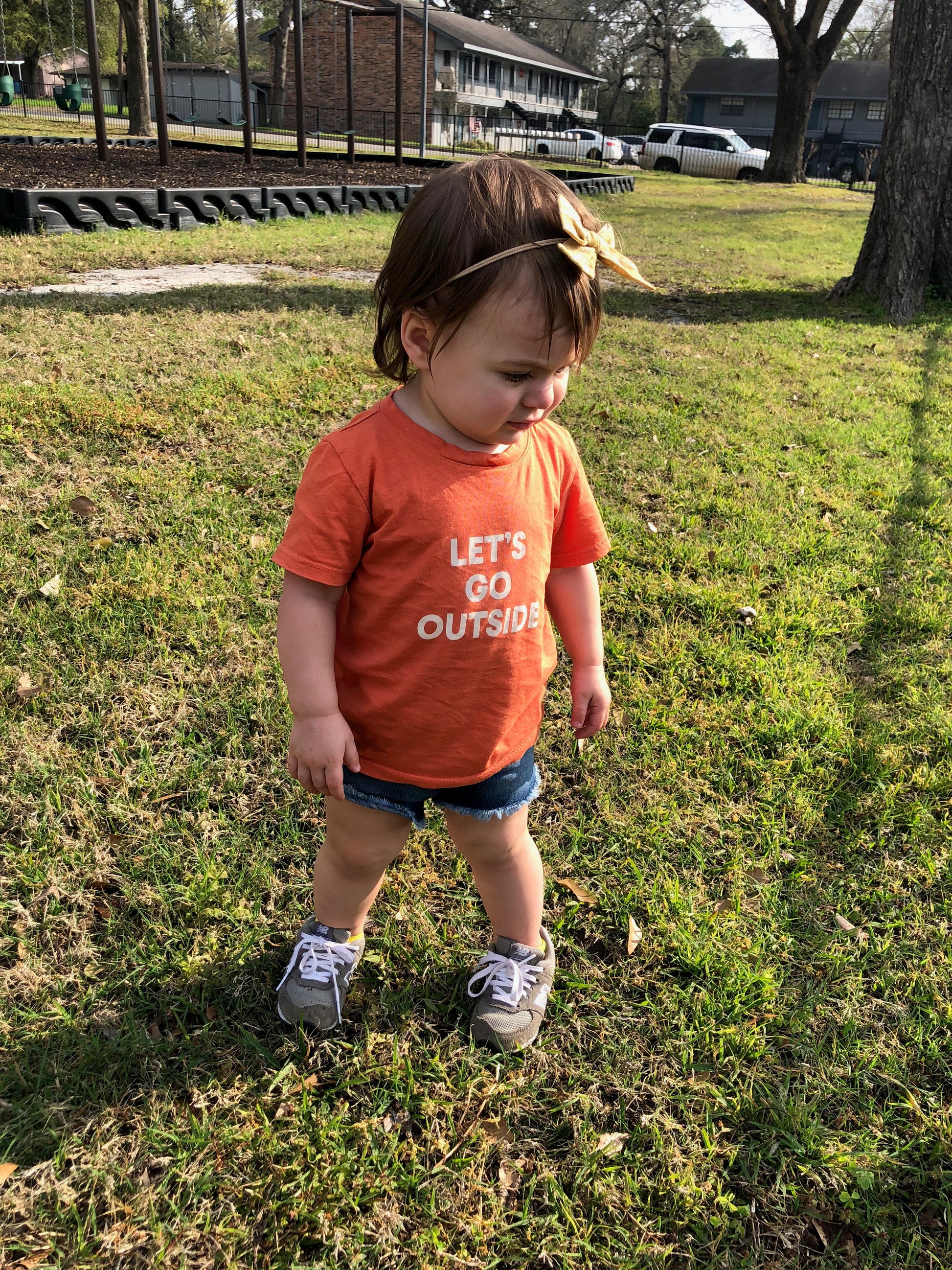 Let's go outside Kid's Crewneck Tee