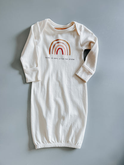 GOTS Certified Organic Cotton Gown + Hat Sets - Inspirational Sayings