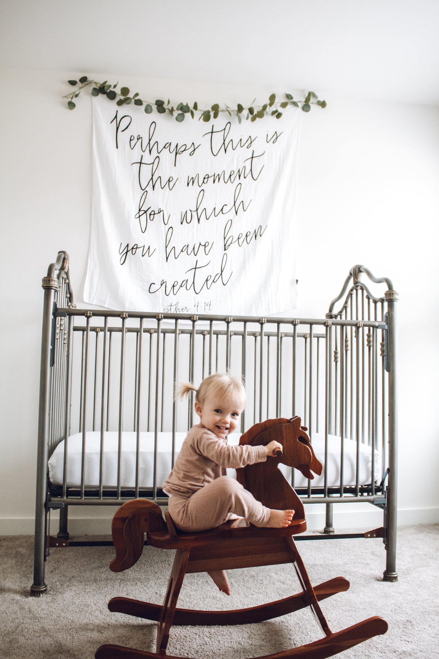 Esther 4:14 Scripture swaddle and wall art by Modern Burlap