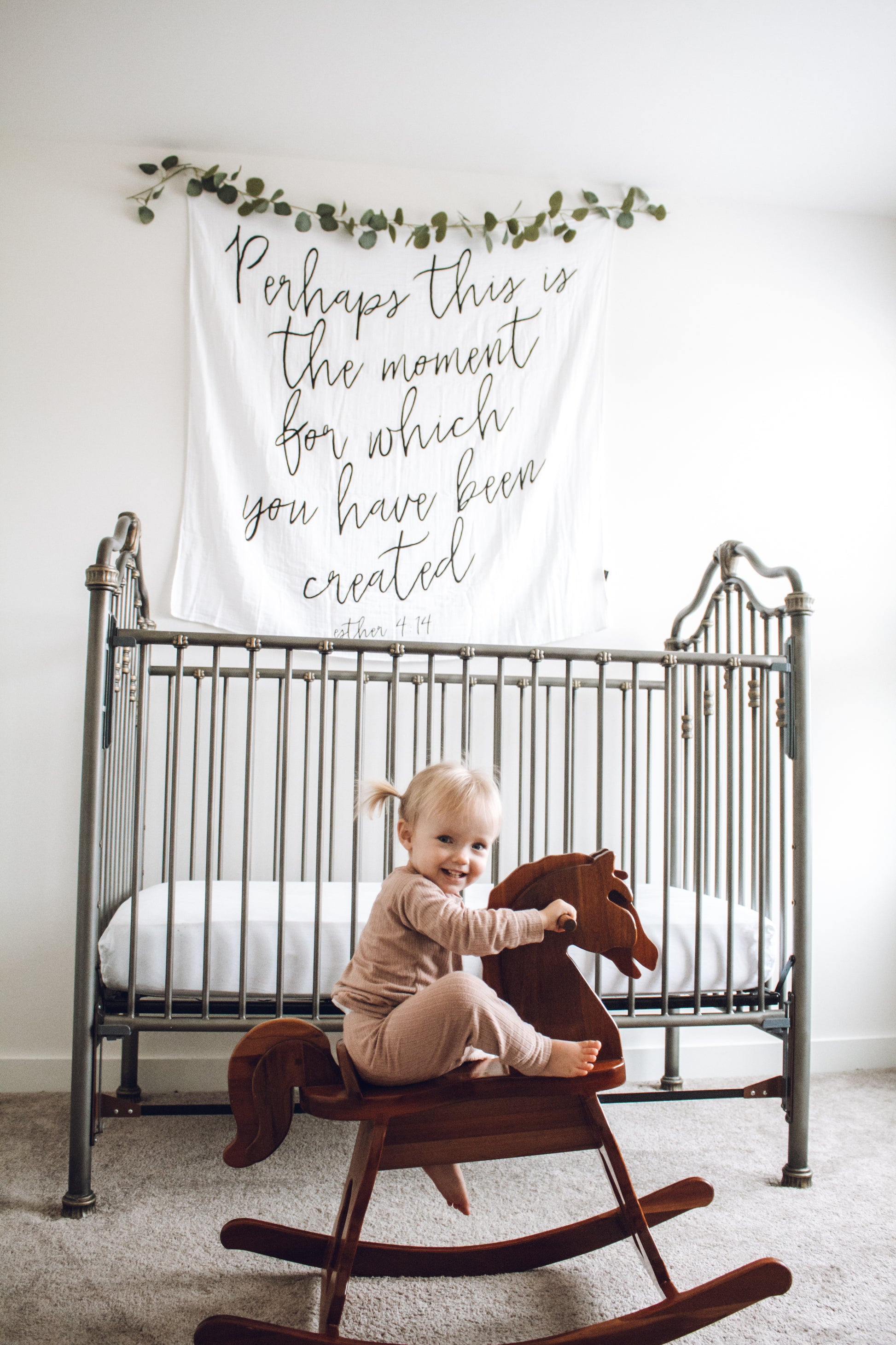 Esther 4:14 Scripture swaddle and wall art by Modern Burlap