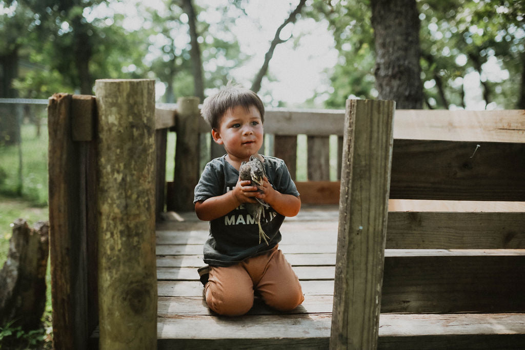 Home is where the mama is Kids Scoop Neck Tee -  Charcoal