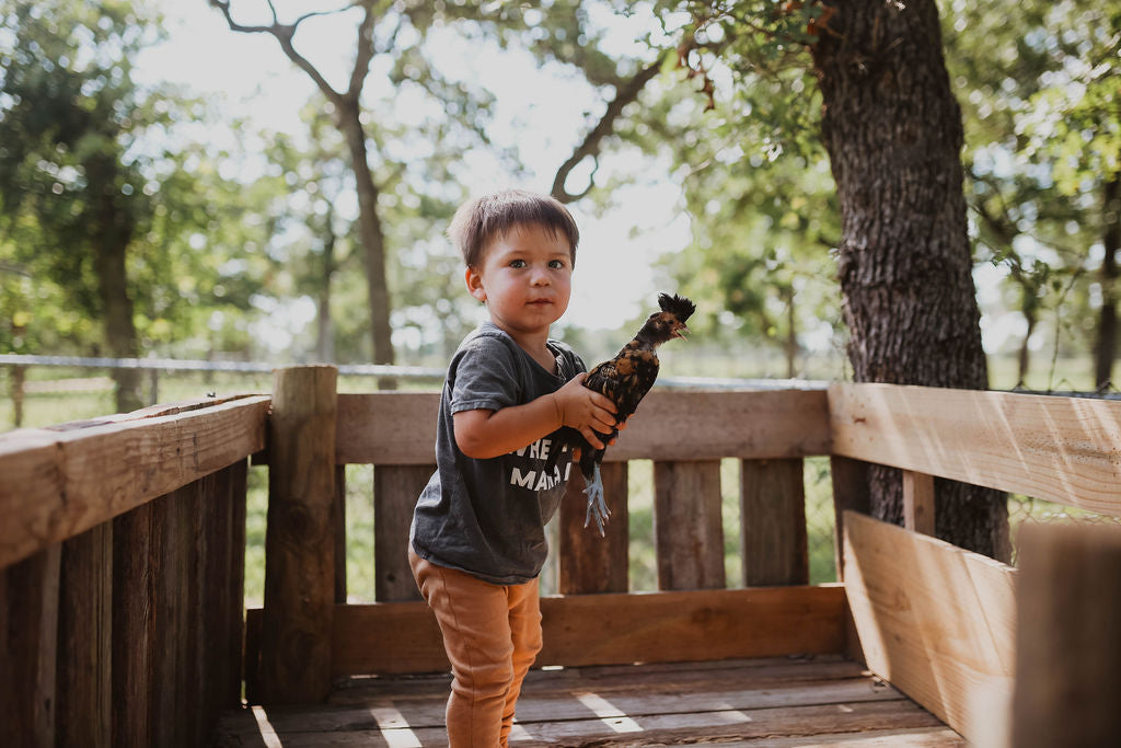 Home is where the mama is Kids Scoop Neck Tee -  Charcoal