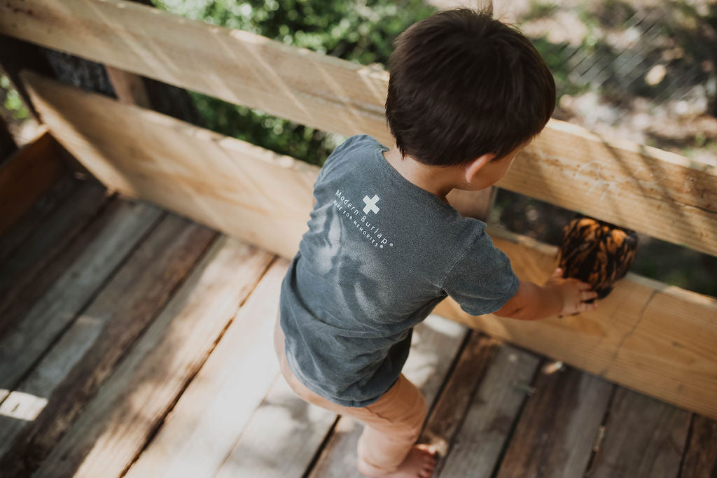 Home is where the mama is Kids Scoop Neck Tee -  Charcoal