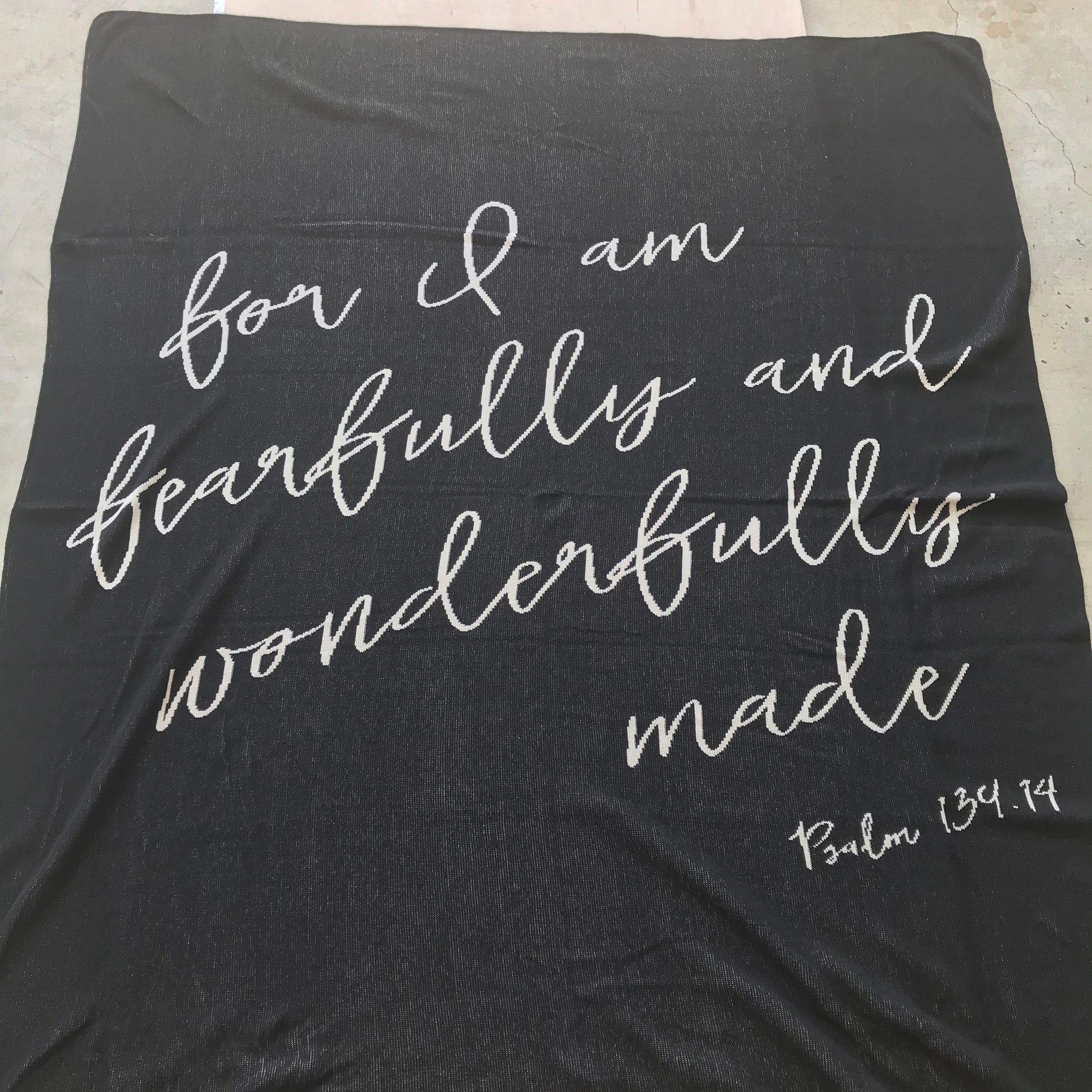 Fearfully and Wonderfully Made Recycled Cotton Throw | Made in USA