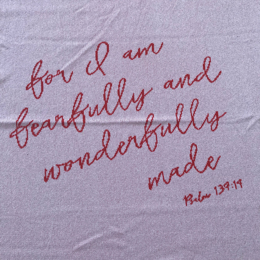 Made in the USA | Recycled Cotton Blend  Fearfully and Wonderfully Made Throw Blanket | Lipstick on Natural