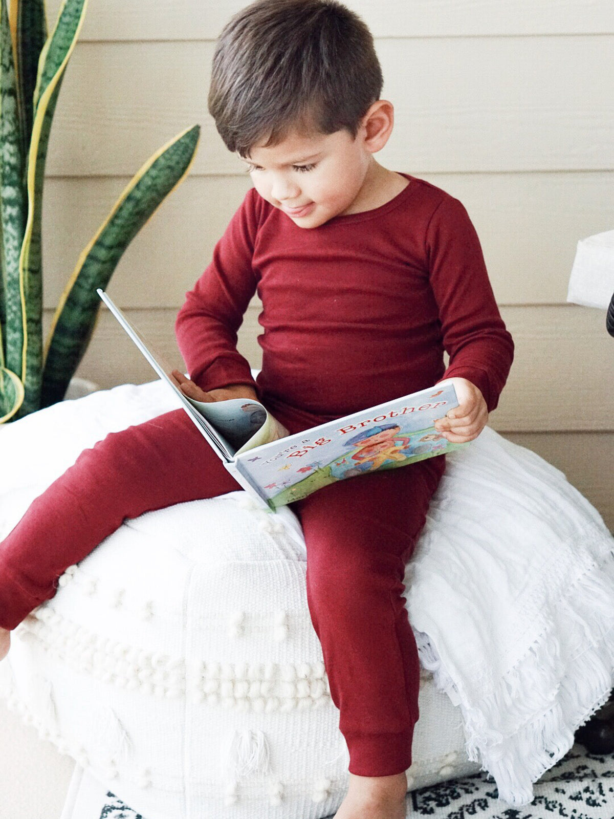 Organic Baby + Kids Pajama Set | Maroon