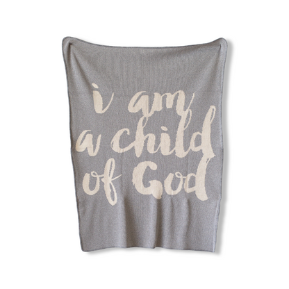 I Am a Child of God Recycled Cotton Throw Blanket | Made in USA