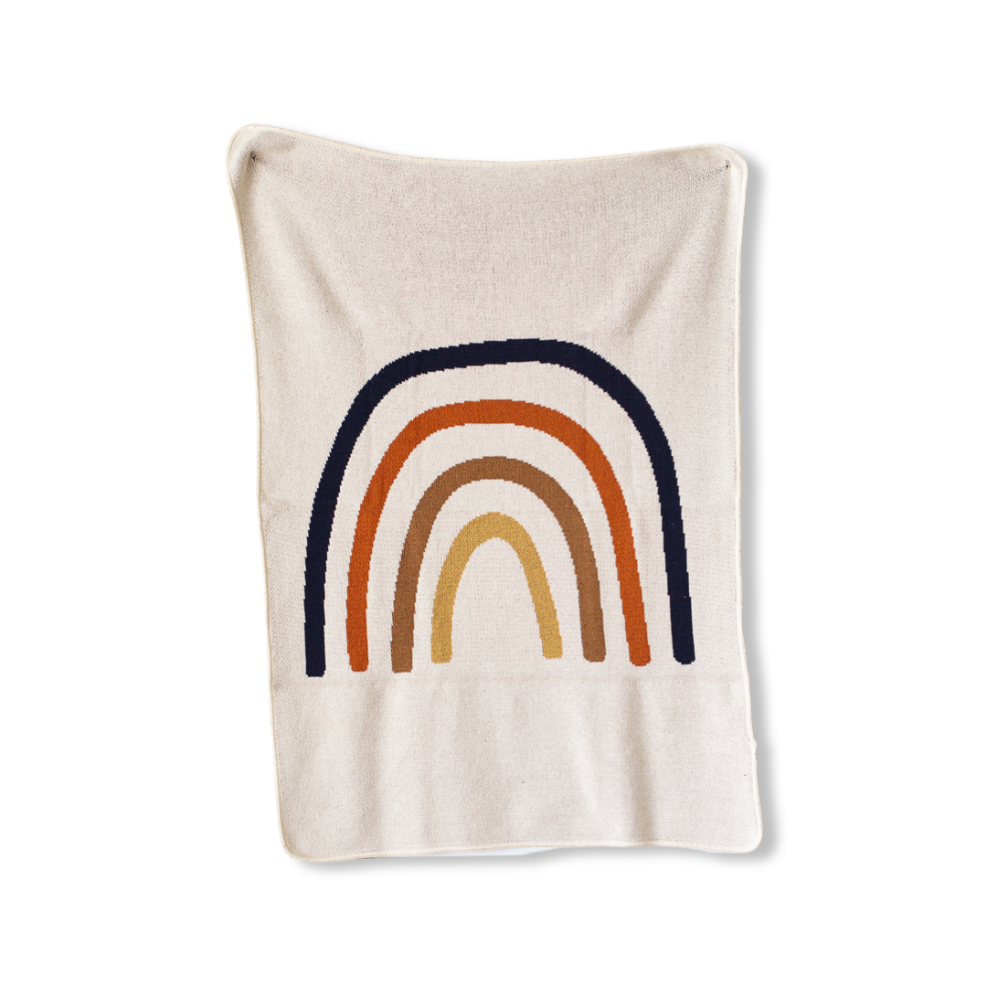 Rainbow Recycled Cotton Throw Blanket | Made in USA