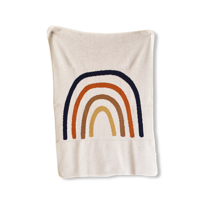 Rainbow Recycled Cotton Throw Blanket | Made in USA