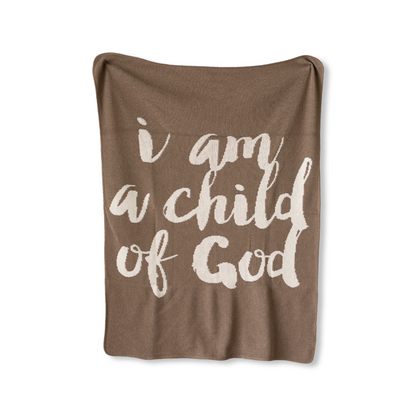 I Am a Child of God Recycled Cotton Throw Blanket | Made in USA