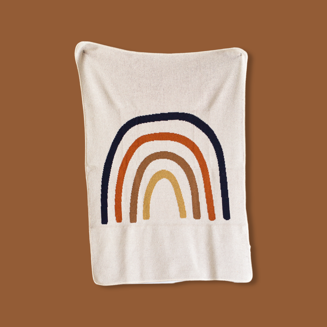 Rainbow Recycled Cotton Throw Blanket | Made in USA