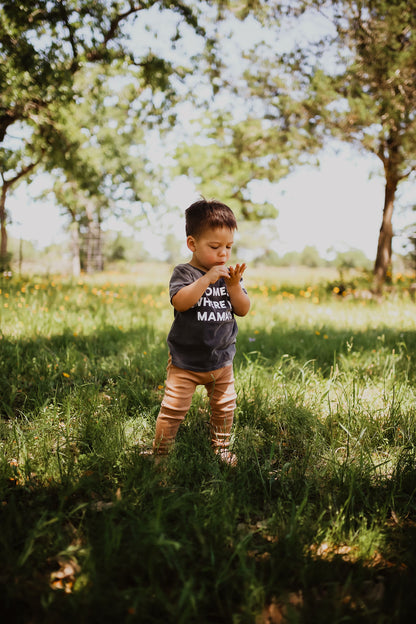 Home is where the mama is Kids Scoop Neck Tee -  Charcoal
