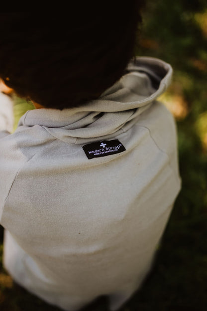 GOTS certified organic cotton zip hoodie in a solid color