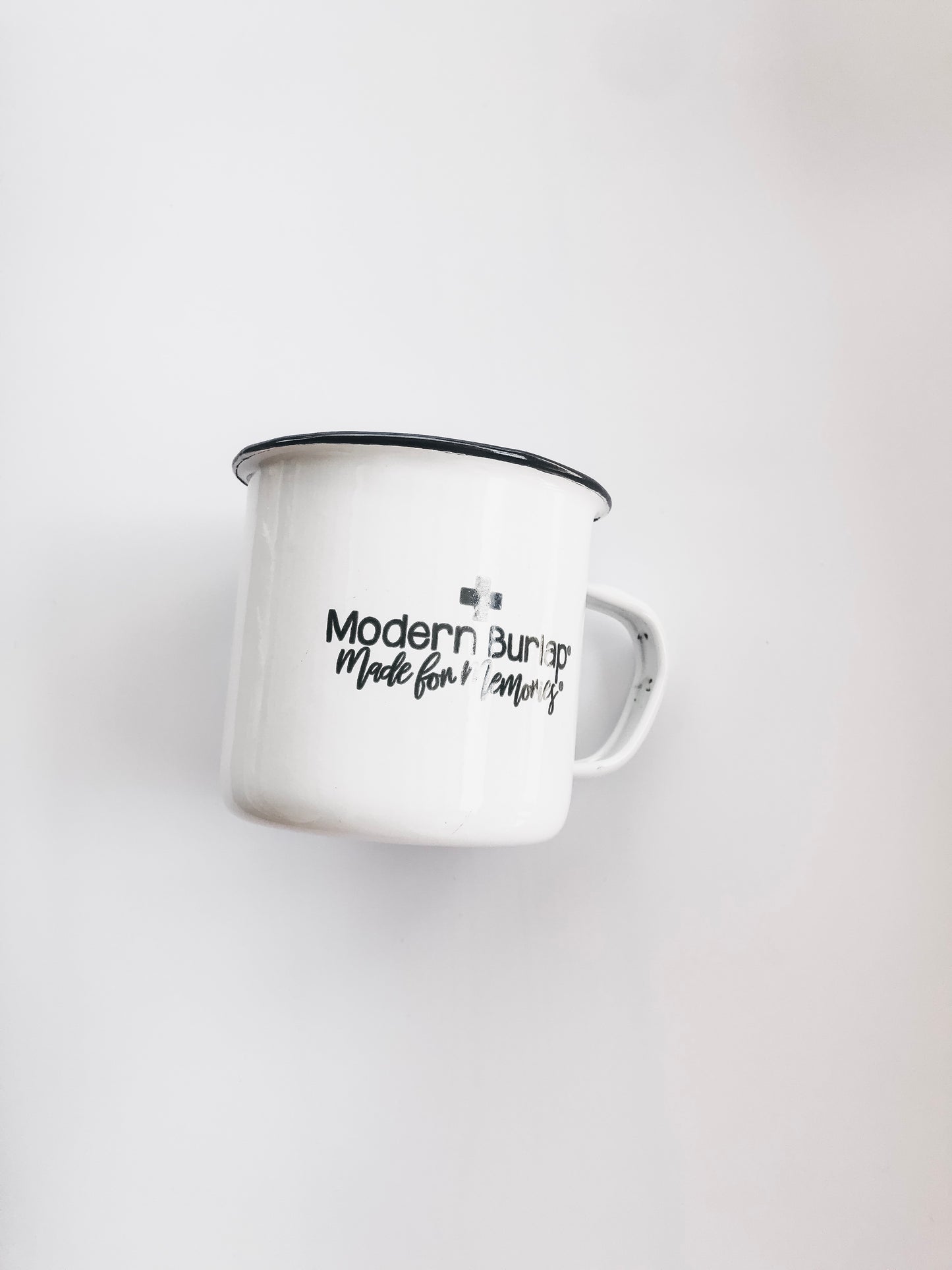 Made for Memories Enamel Mug | 14 oz | Black + White