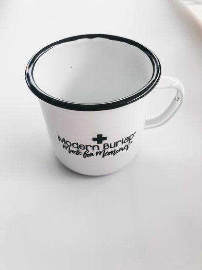 Made for Memories Enamel Mug | 14 oz | Black + White