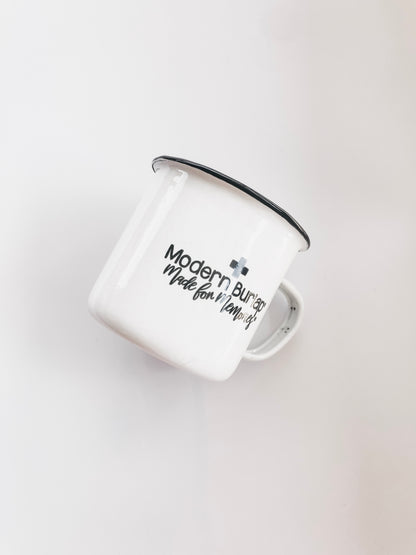 Made for Memories Enamel Mug | 14 oz | Black + White