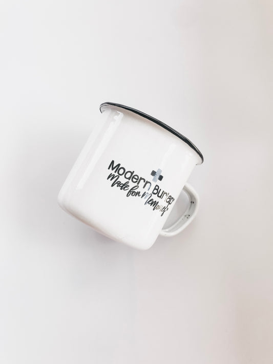 Made for Memories Enamel Mug | 14 oz | Black + White