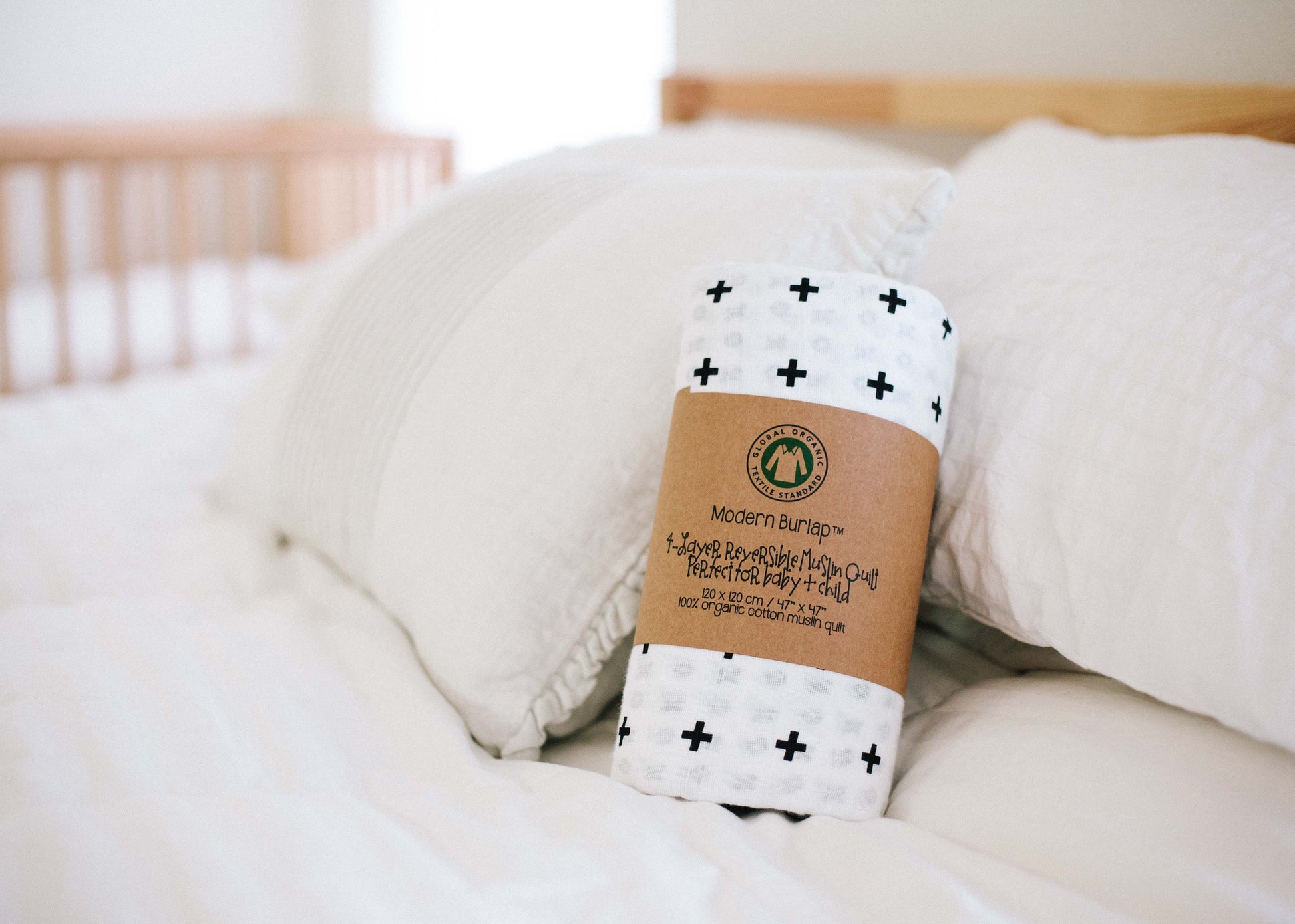 Swiss Cross + XO Reversible Muslin Quilt | GOTS Certified Organic Cotton Muslin