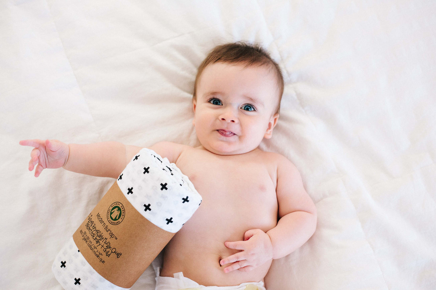 Swiss Cross + XO Reversible Muslin Quilt | GOTS Certified Organic Cotton Muslin
