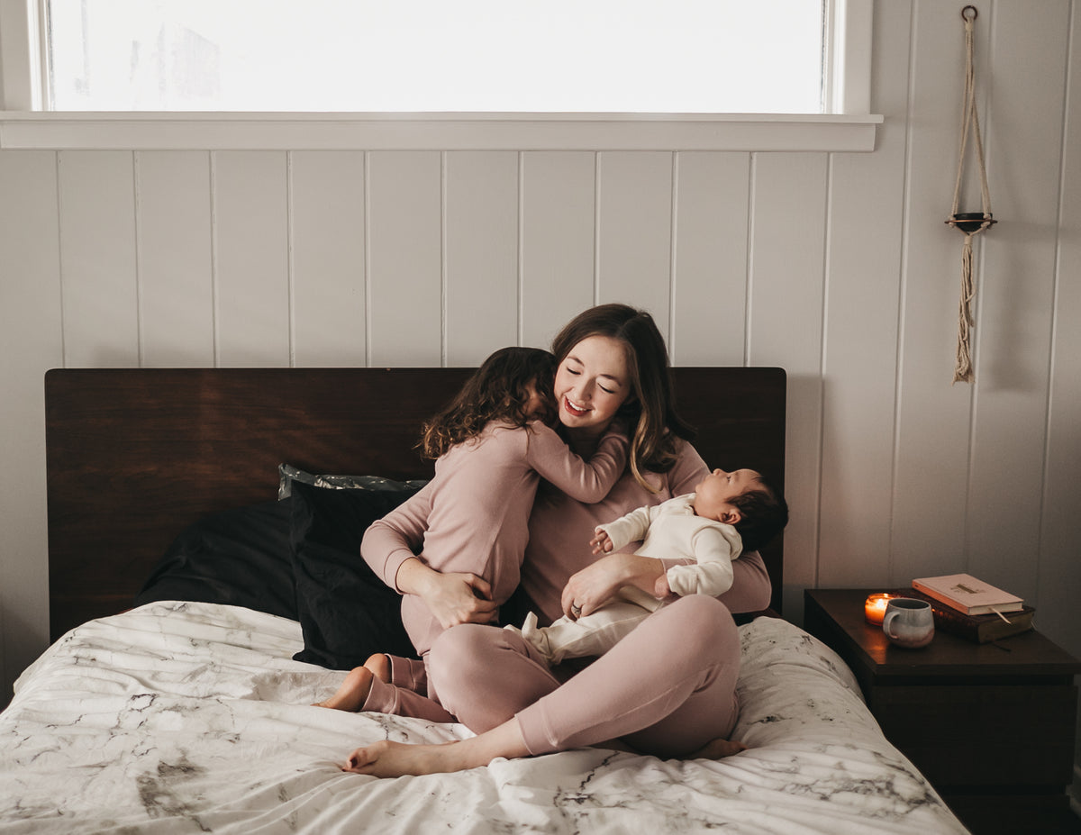 Organic Thermal Baby + Kids Pajama Set | Mauve