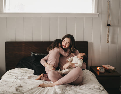 Organic Thermal Baby + Kids Pajama Set | Mauve