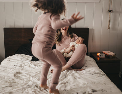 Organic Thermal Baby + Kids Pajama Set | Mauve
