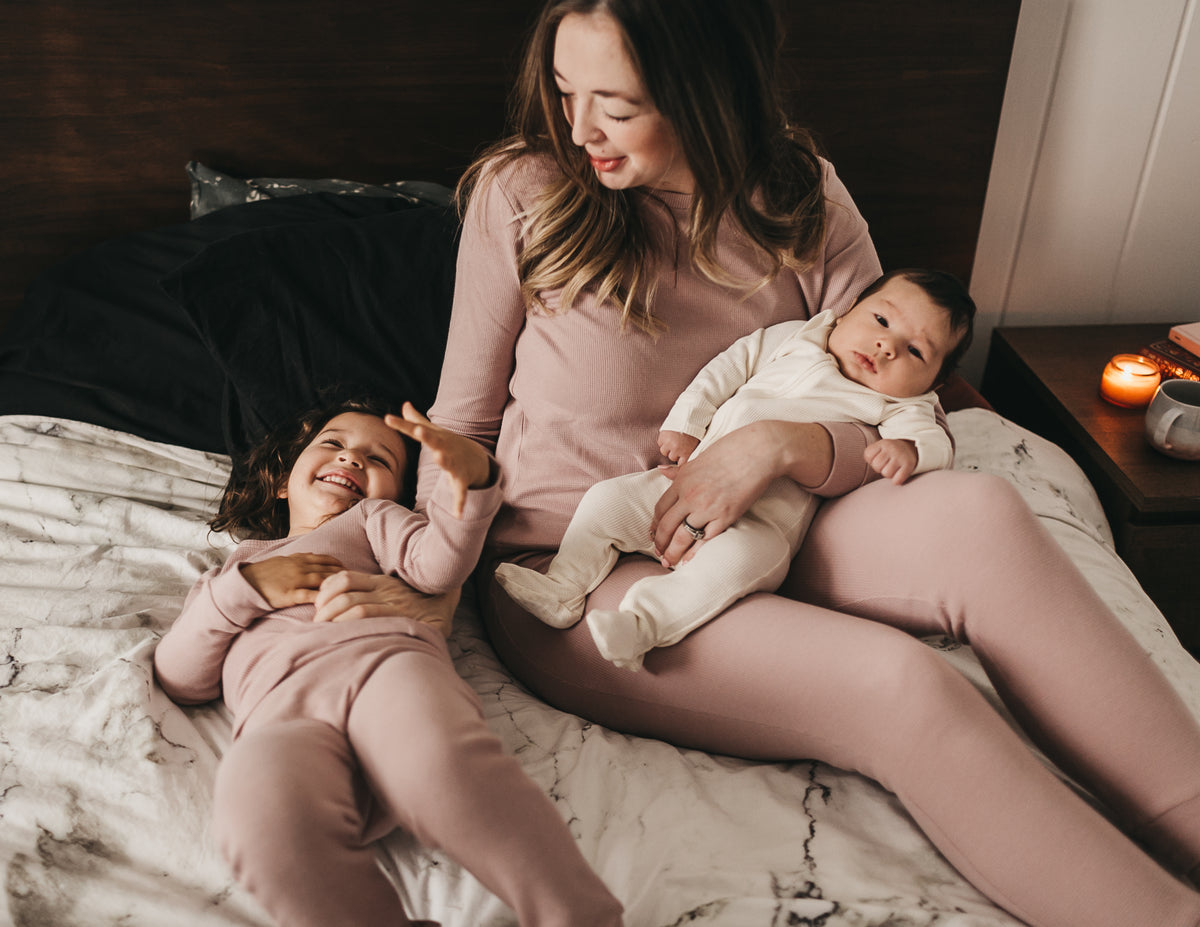 Organic Thermal Baby + Kids Pajama Set | Mauve